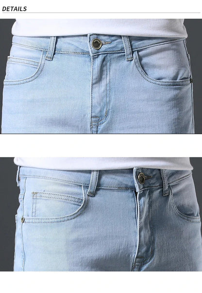 2025 New Summer Brand Stretch Thin Bermuda Masculina Cotton Denim Jeans Men Knee Length Soft Ropa Hombre Shorts
