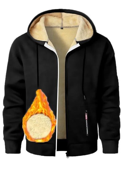 Animal Game Mens Casual Hooded for Men Fleece Sweatshirt Thick Sherpa Lined Hoodies Zipper Jacket Thick Heavyweight Sweatshirts