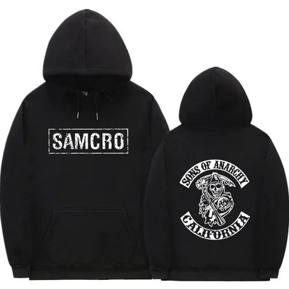 Autumn and Winter Printed Pure Cotton Fashion Trend Hip-hop Loose Casual Hoodie for Men and Women, The Son of Anarchy