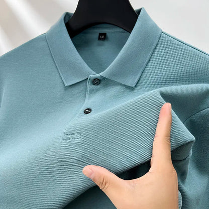 100% Cotton Polo Shirt, Four Seasons Universal  Leisure Long Sleeve, Breathable Lapels T-shirt, Perfect for Golf Sports Durable