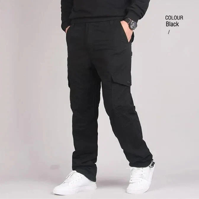 Men's Winter Cargo Pants Double Layer Fleece Warm Thick Camouflage Tactical Cotton Long Trousers Men Baggy Casual Cotton Pants