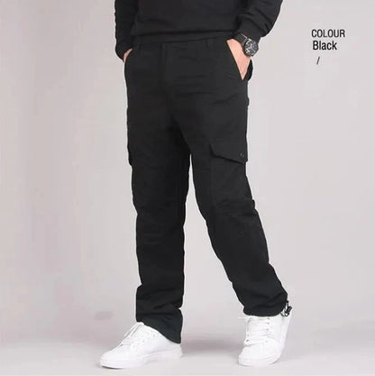 Men's Winter Cargo Pants Double Layer Fleece Warm Thick Camouflage Tactical Cotton Long Trousers Men Baggy Casual Cotton Pants