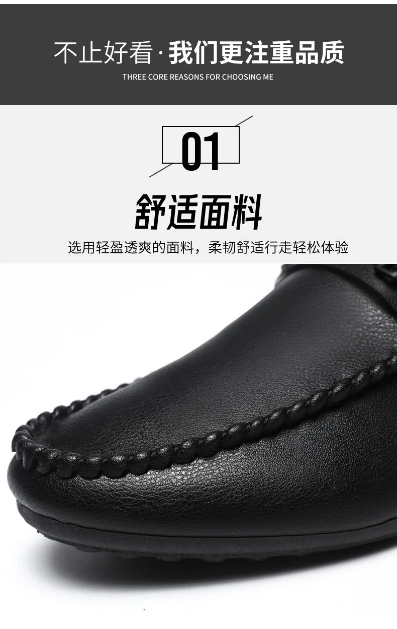 Trend White Loafers Man Big Size 46 Breathable Lightweight Men's Leather Shoes Comfortable Casual Shoes Men Driving Shoes
