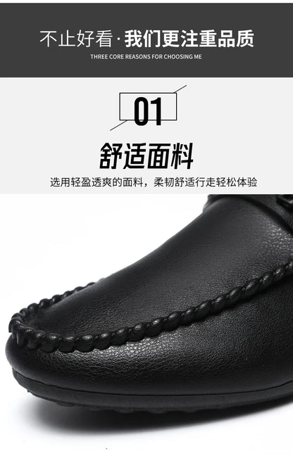 Trend White Loafers Man Big Size 46 Breathable Lightweight Men's Leather Shoes Comfortable Casual Shoes Men Driving Shoes