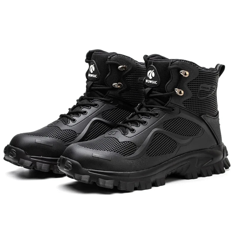 High Top Safety Shoes with Steel Toe Caps Anti-Smashing & Anti-Piercing Wear-Resistant Anti-Slip Labor Protection Footwear