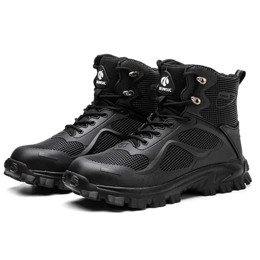 High Top Safety Shoes with Steel Toe Caps Anti-Smashing & Anti-Piercing Wear-Resistant Anti-Slip Labor Protection Footwear