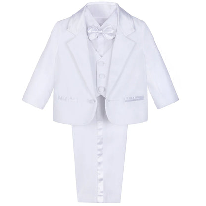 Baby Boy Baptism Outfit Infant Tuxedo Christening Wedding Birthday Celebration Formal Gentleman Suit White 6 Months to 3 Years