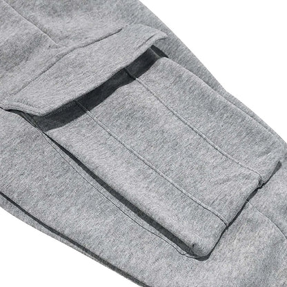 Men's Cargo Pants 2025 New Casual Loose Autumn Winter Straight Baggy Pants Multi-Pockets Solid Color Pinting Sweatpants ﻿