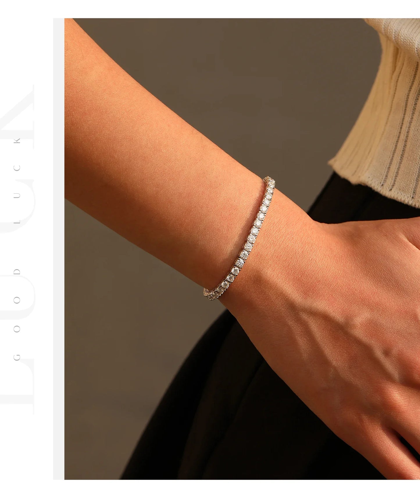 D VVS1 Moissanite Tennis Bracelet 925 Sterling Silver Single Row Classic with Box Bracelets for Women Man Fine Jewelry