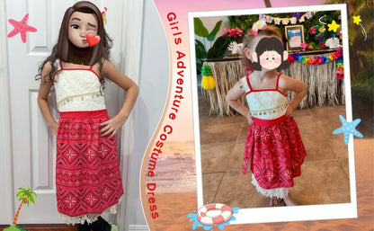 Dress Halloween Birthday Party Adventure Princess Costume Girls Fancy Carnival Clothes Children Vaiana Outfits