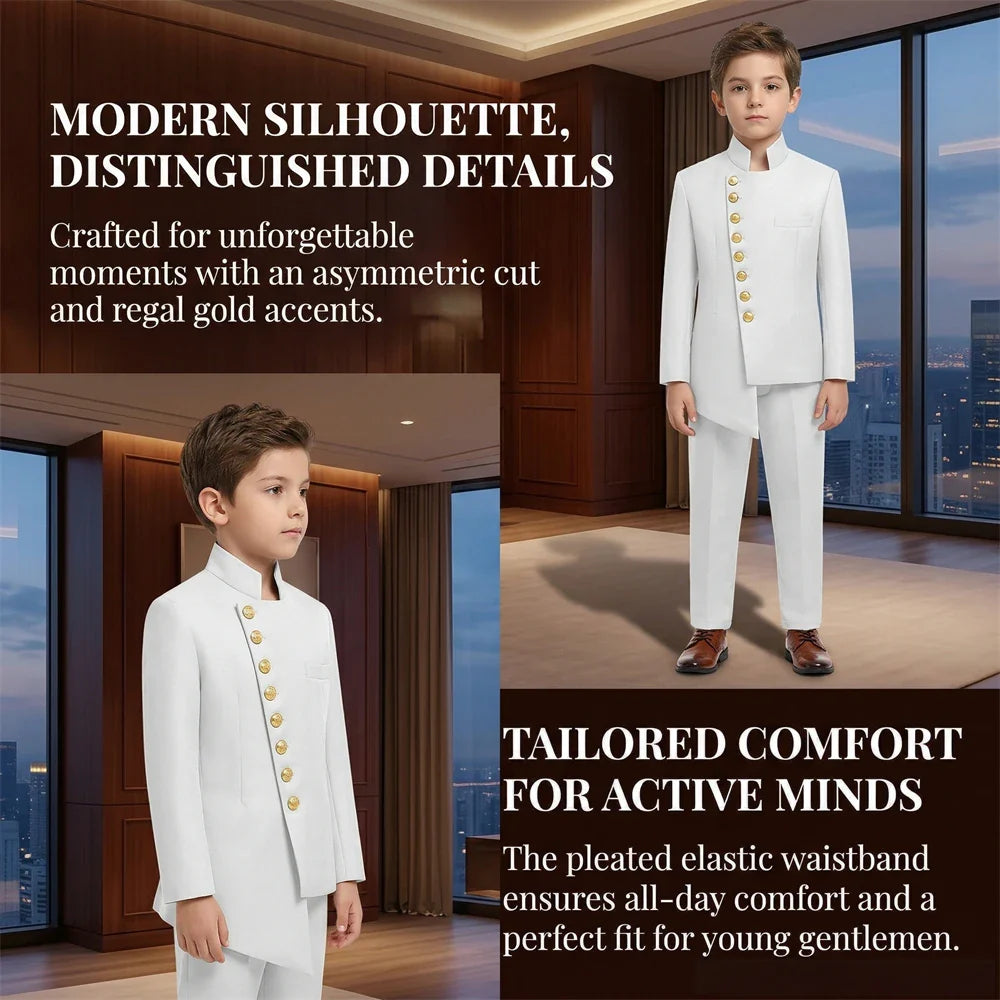 Kids Formal Suit Set from Toddler to Teen - Ship Today Graduation Recital Communion Tuxedo - Jacket Pants Outfit