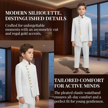 DMDRS Kids Formal Suit Set from Toddler to Teen - Ship Today Graduation Recital Communion Tuxedo - Jacket Pants Outfit