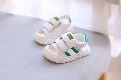 PU Leather Summer Sandals For Children 2024 Trend Fashion Boys Girls Beach Shoes Anti-slippery Soft-soled Toddler Shoes Footwear