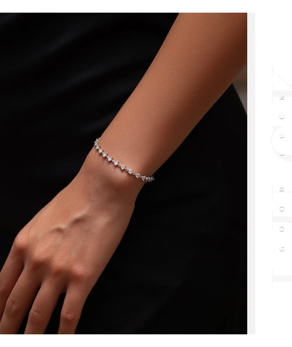 2.4CT Moissanite Bracelet 925 Sterling Silver Sparkling Round Lab Diamond Tennis Bracelets For Women Fine Jewelry