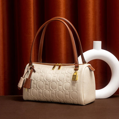 Women's Boston Bag Autumn Winter New Collection Letter Design Texture Shoulder Bags