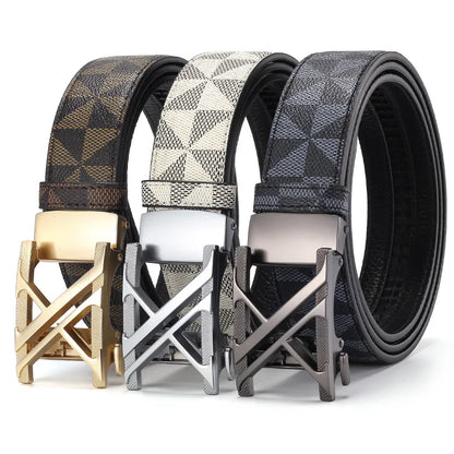 Cowhide and leather men's belt, fashionable casual luxury brand jeans belt, multifunctional design men's belt