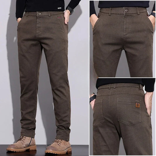 New Winter High-End Business Men's Suit Pants Autumn and Winter Slim Straight Casual Pants Versatile Fashion Trousers Korean