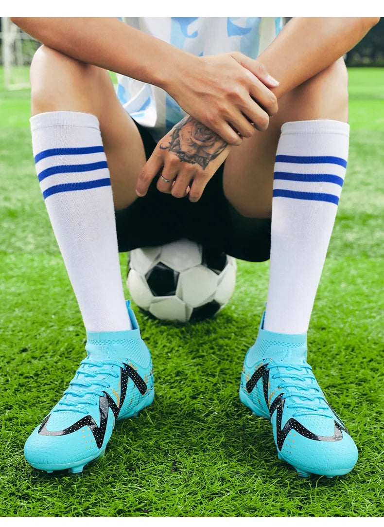 2025 Socks Style Kid Adult Sport Soccer Shoes Training Boys Football Boots Size 33-46 Sneakers AG Youth Soccer Shoes