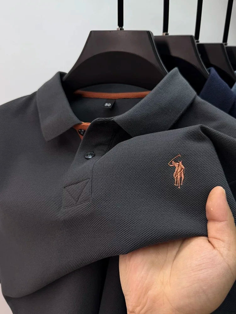 Luxury brand 100% cotton short sleeve polo shirt summer new trend Paul pony embroidery T-shirt business golf casual men's wear