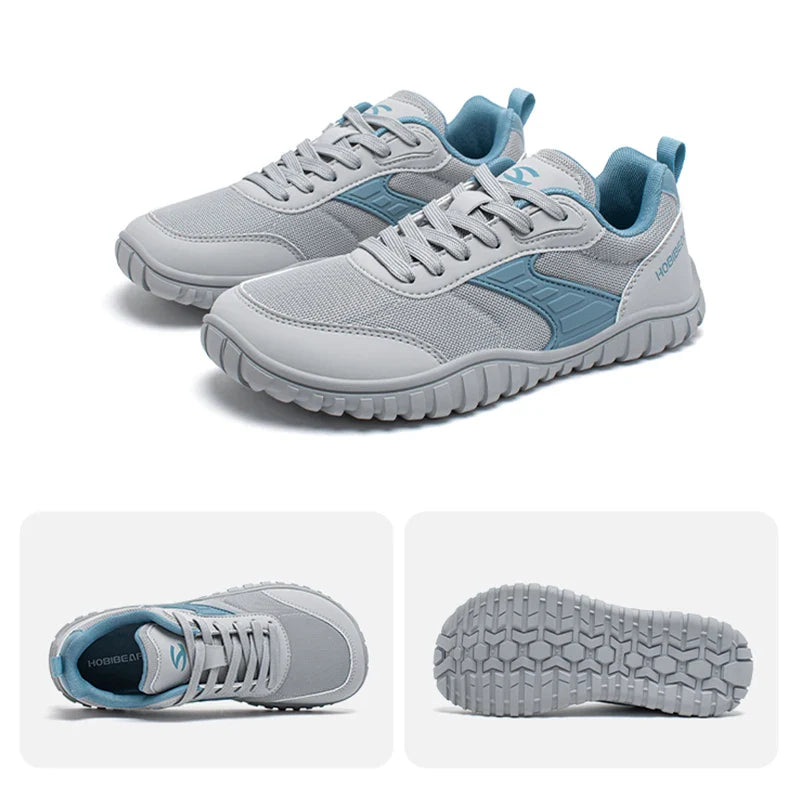 Minimalist Wide Toe Shoes Mens Womens Artificial Leather Running Sneakers Lace Up Lightweight Breathable Walking Shoes