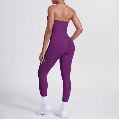 2 Piece Yoga Clothes Women Tracksuit Athletic Wear Pilates Fitness Suit Gym Workout Push Up Clothes Sports Bra Leggings Suit