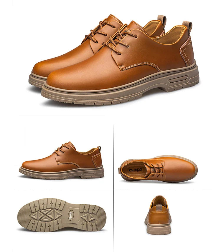 Handmade Men's Business Casual Shoes Comfortable Classic Lace-Up Work Shoes Fashionable Wedding Men's Footwear