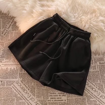 Casual shorts, wide-legged home shorts, women's summer and Korean version of loose thin high-waisted casual cool sweatpants