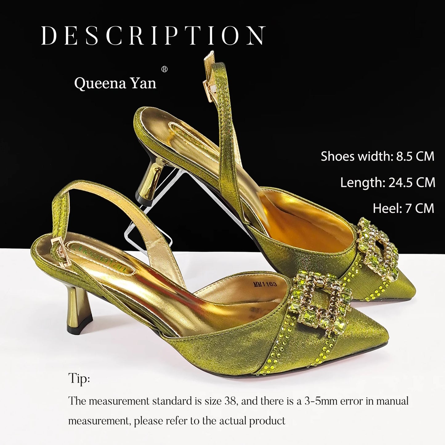 Elegant Noble Party Wedding Shoes And Bag Pointed Toe Decorated With Rhinestone Women Heel Shoes