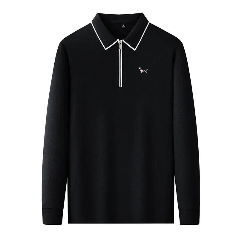 Designer Men's  Lapel Long Sleeve Polo Shirt Spring New Cartoon Embroidery T-Shirt Top Versatile Fashion Business Men's Clothing