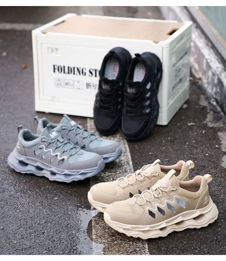 Men's Summer Breathable Safety Shoes Anti-smash Puncture-Proof Work Sneakers Fashion Footwear Comfortable Work Boots