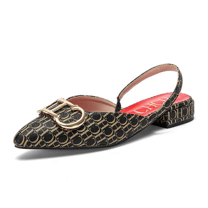 Women's Sandals 2024 New Black Pointed Flat bottomed loafers Simple Black Business Women's Shoes