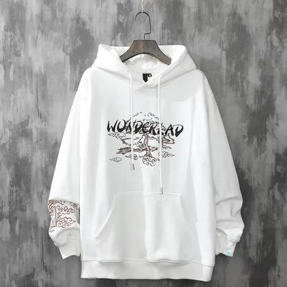 Moletons Pretos com Estampa de Anime Essenciais com Capuz Feminino Estética Coreana Moda Fofa Moletons com Capuz Streetwear para Mulheres