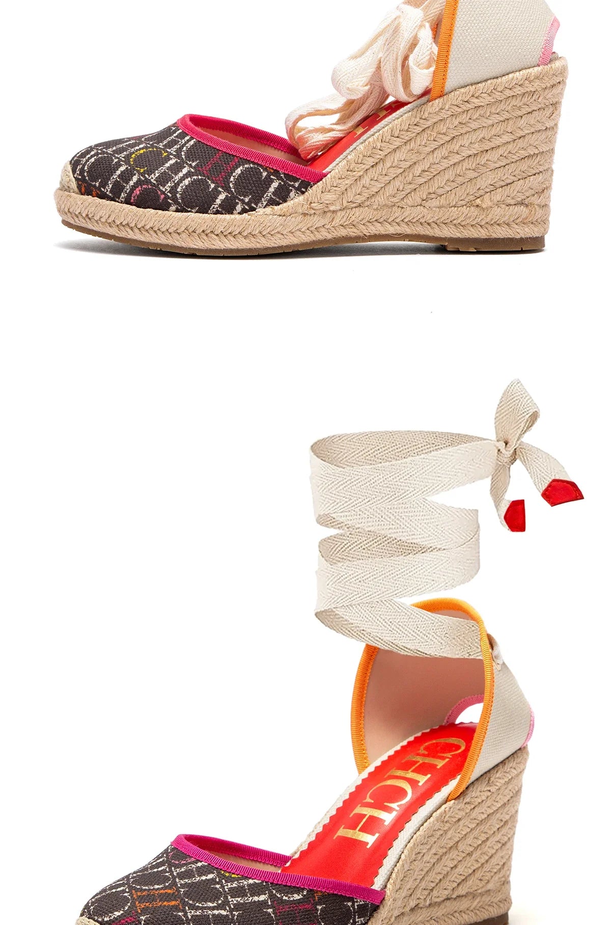 Women's Sandals 2025 New Hemp Bottom Slope Heel Sandals Comfortable and Breathable Holiday Beach Women's Shoes 8CM