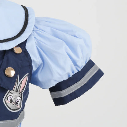 Judy Cosplay Costume Kids Carnival Party Dress Girls Tie Headdress Belt Socks Sets Police Role Play Movie Uniform Birthday Gift