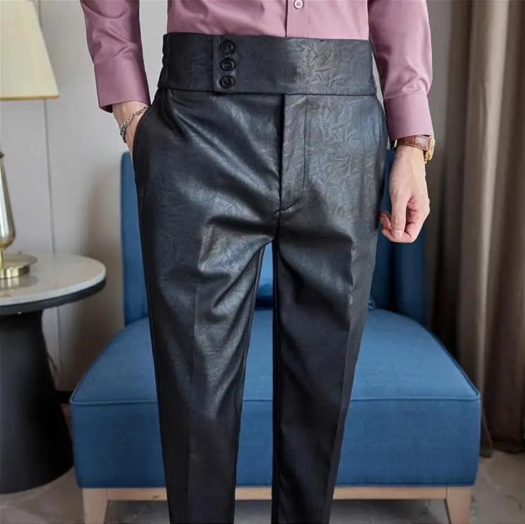 Men Boutique Bright Jacquard Suits Pants Male Formal Wear Trousers Quality Men Business Casual Pants High Waisted Suit Trousers