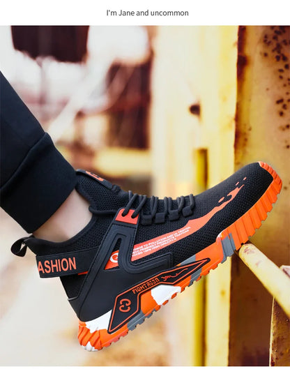 Fashion Safety Protection Footwear Steel Toe Safety Boots for Men Anti-Smash Puncture-Proof Work Shoes Indestructible Boots Male
