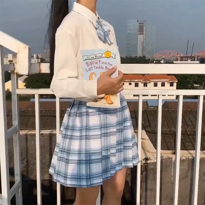 Plaid Women Pleated Skirt Bow Knot Summer High Waist Preppy Girls Dance Mini Skirt Cute A Line Harajuku Sexy Japan Faldas
