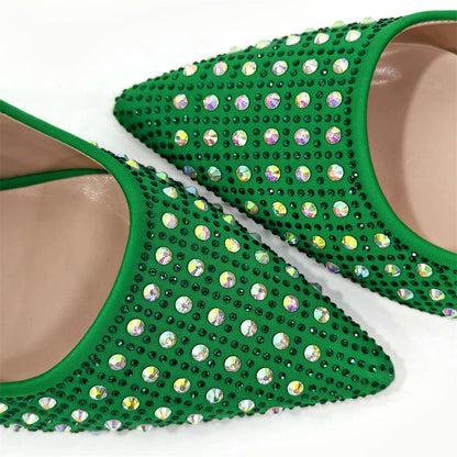 Nigerian Heel Party for Women Yellow Shoes and Bag Set Rhinestone Handbag Italian Design Wedding