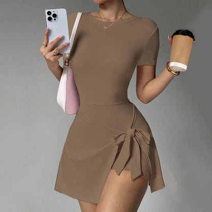 Tennis Skirts Sports Dress Golf Gym Yoga Dresses Women Girl Running Workout Long Skirt Fitness One Piece Dress