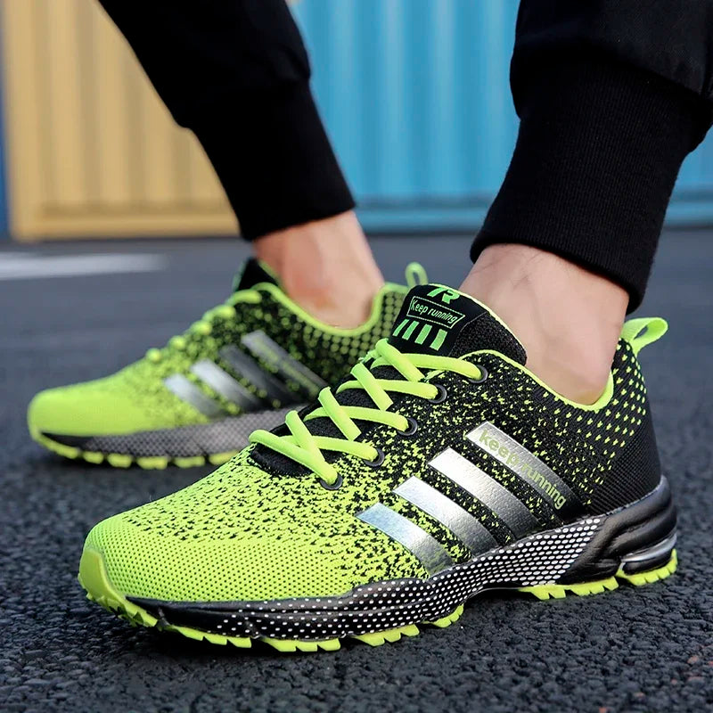 Men's and women's flying mesh surface spring summer breathable casual sports shoes flat vulcanized couple running big size48