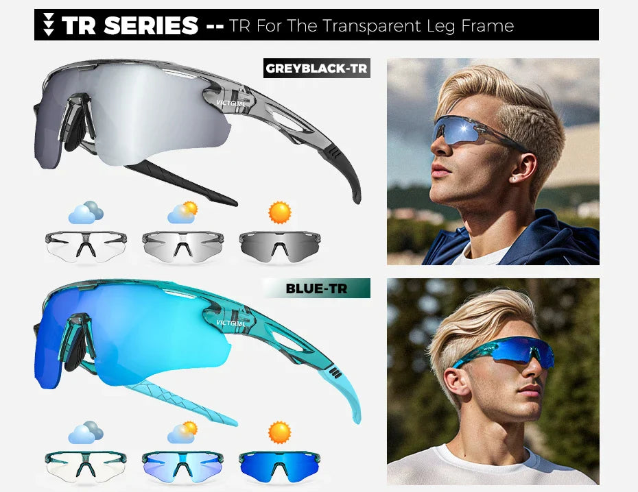 Photochromic Cycling Sunglasses for Men Women Sports UV400 Protection Bicycle Eyewear MTB Mountain Road Bike Eyeglass