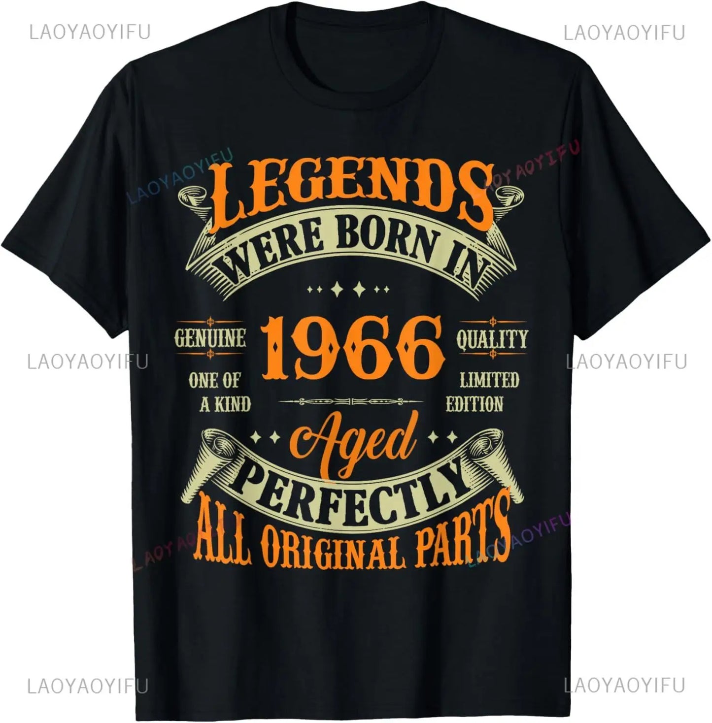 Vintage Legend Born in 1966 59th Birthday Tee 59 Years Old T-Shirt Custom Printed Graphic T Shirts Mens Clothing Ropa Hombre