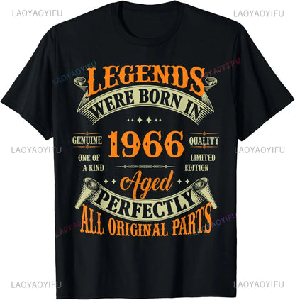 Vintage Legend Born in 1966 59th Birthday Tee 59 Years Old T-Shirt Custom Printed Graphic T Shirts Mens Clothing Ropa Hombre