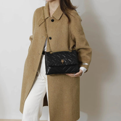 2026 New Chain Bag Textured Rhombus Embroidery Thread Single Bag Versatile Single Shoulder Crossbody Hot Selling Women's Bag
