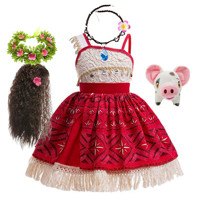 New Movie Moano 2 Girl Dress 2026 Halloween Party Ocean Adventure Costume Princess Clothes Children Vaiana Outfit Dress