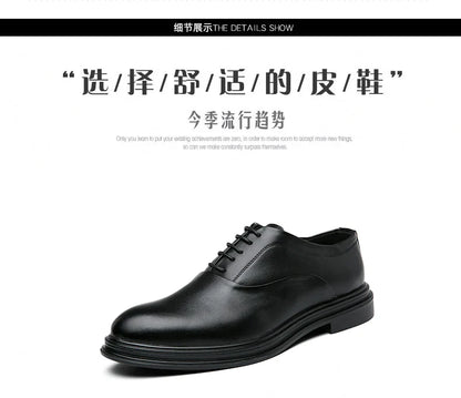Fashion Business Formal Leather Shoes Men 2026 Summer Low-top Solid Wedding Shoes Black Oxford Pointed Office Shoes Plus Size 46