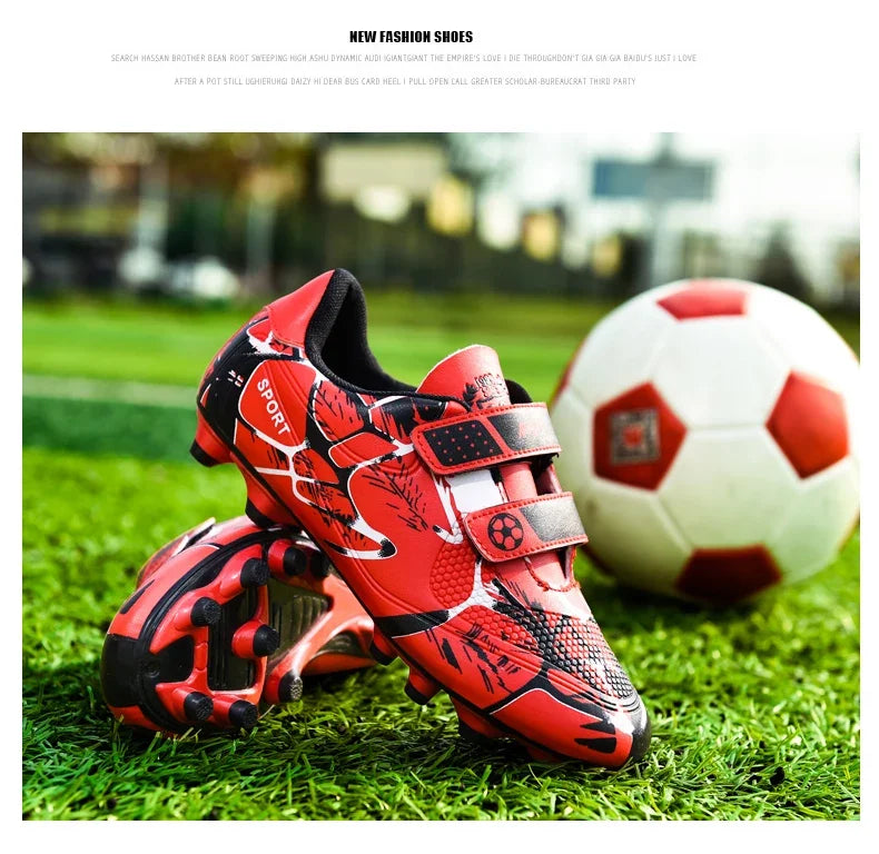 Kids Soccer Shoes Society TF/FG School Football Boots Cleats Grass Sneakers Boy Girl Outdoor Athletic Training Sports Footwear