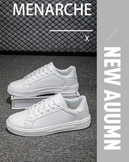 Business Casual Men's Shoes Soft Women Shoes Comfortable Casual PU Leather Shoes for Men Autumn Solid White Men Sneakers