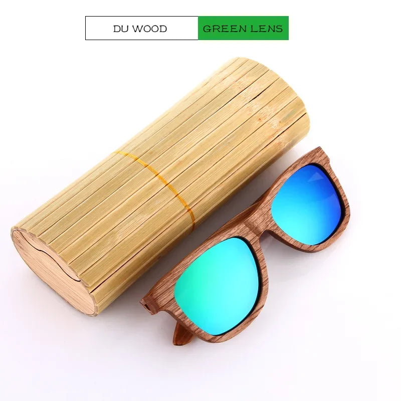 Men bamboo Wood Sunglasses Women Retro Vintage Polarized zebra Wooden Glasses Oculos De Sol Square Summer Goggle paper box