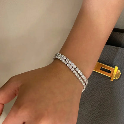 Full Moissanite Tennis Bracelet 925 Silver Plated 18k Gold for Women Man Wedding Party Fine Jewelry Can Pass Diamond Test